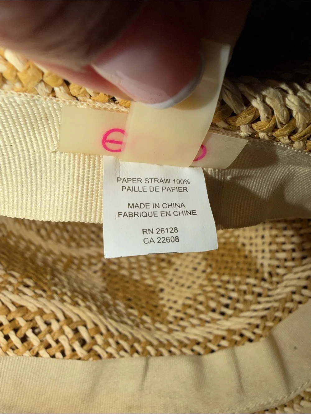 Echo Natural Straw Wide-Brim Hat with Brown Band
